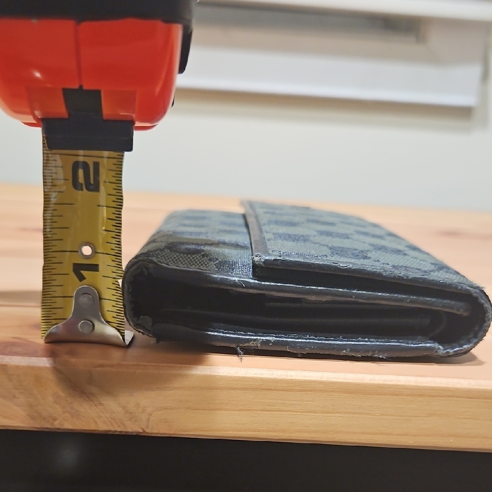 Gucci GG Monogram Black Canvas Leather Trifold Long Continental Wallet Vintage - Picture 15 of 15